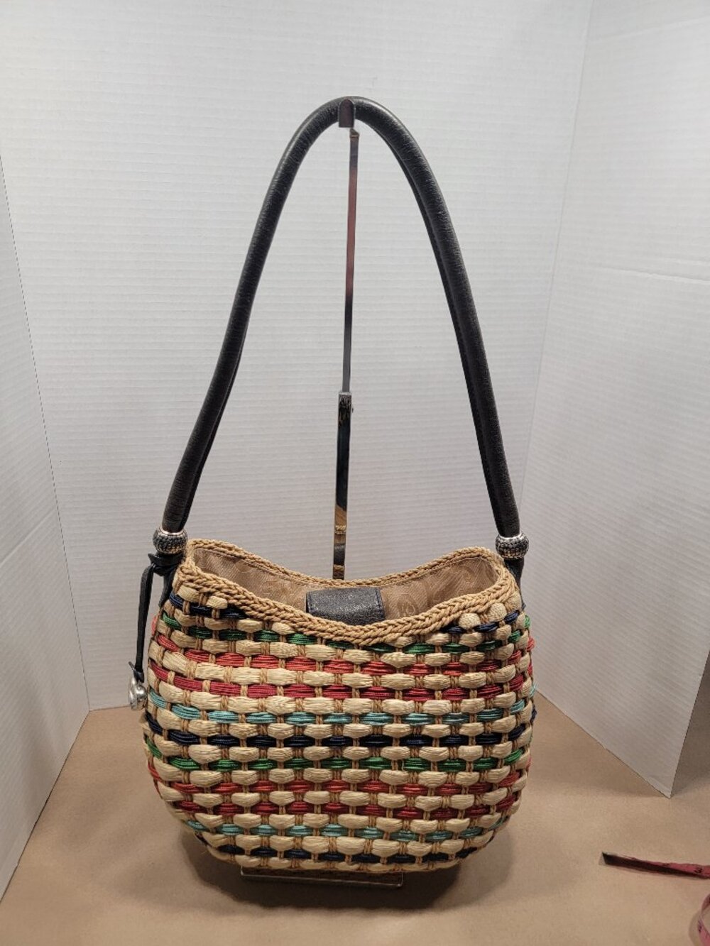 Brighton Rainbow Raffia Shoulder Bag